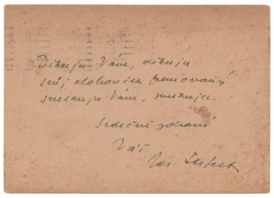 Lot #450 Jaroslav Seifert Autograph Letter Signed