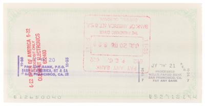 Lot #156 Steve Jobs Signed 1976 Apple Computer Check to Quement Electronics - Image 2