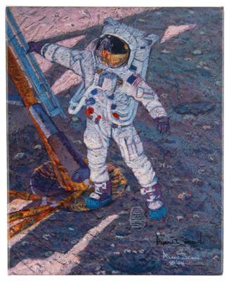 Lot #367 Alan Bean Signed Canvas Giclee Print: 'The First Human Footprint' (Ltd. Ed. #57/100) - Image 1