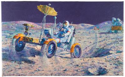 Lot #371 Alan Bean Signed Canvas Giclee Print: 'Lunar Grand Prix' (Ltd. Ed. #57/95) - Image 1