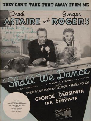 Lot #497 George and Ira Gershwin Signed Sheet Music Cover for Shall We Dance - Image 2