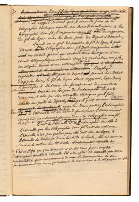 Lot #141 Edouard Branly Autograph Manuscript Signed - Draft of His Communication to the Academy of Sciences Exposing the Principles of Wireless Telegraphy - Image 6