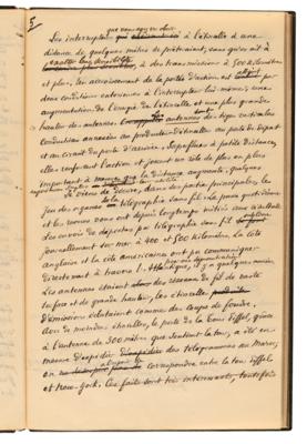 Lot #141 Edouard Branly Autograph Manuscript Signed - Draft of His Communication to the Academy of Sciences Exposing the Principles of Wireless Telegraphy - Image 8