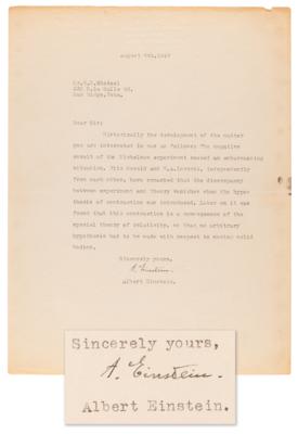 Lot #148 Albert Einstein Typed Letter Signed on