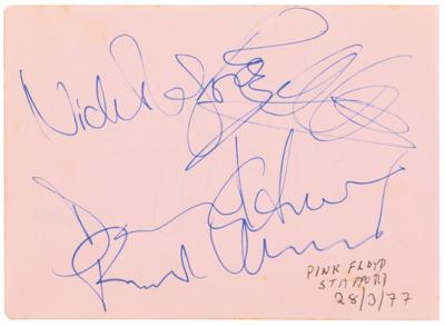 Lot #470 Pink Floyd Signatures - Dating to their