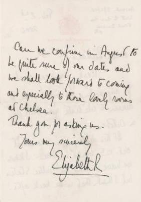 Lot #270 Queen Elizabeth II Autograph Letter Signed - Image 2