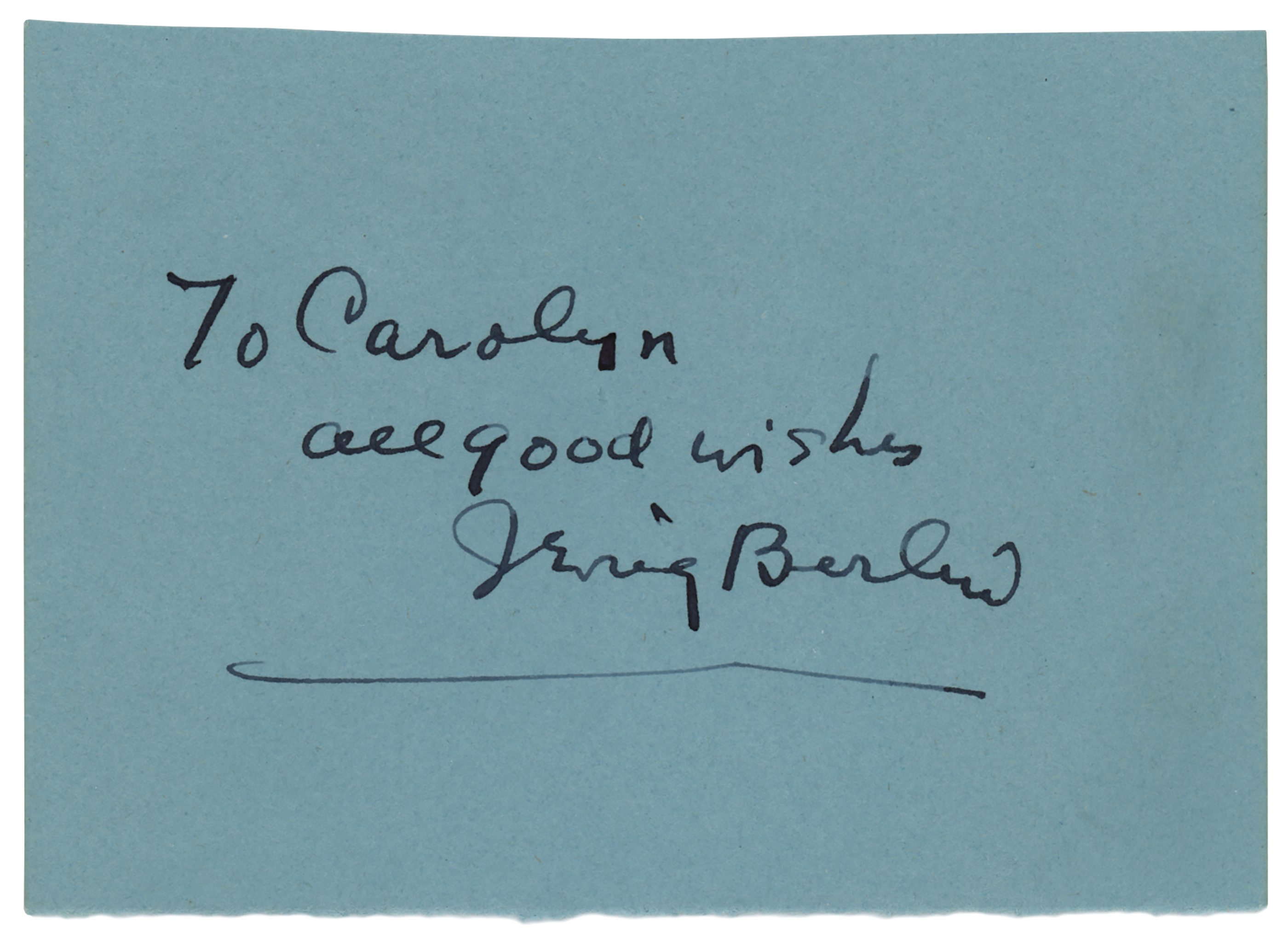 Lot #492 Irving Berlin Signature