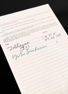 Lot #462 Beatles: John Lennon and Yoko Ono Signed