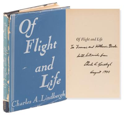 Lot #322 Charles Lindbergh Signed Book - Of Flight