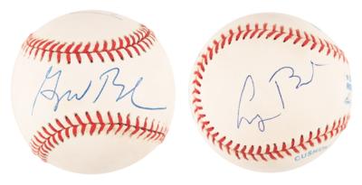 Lot #33 George Bush and George W. Bush Signed Baseball - Image 1