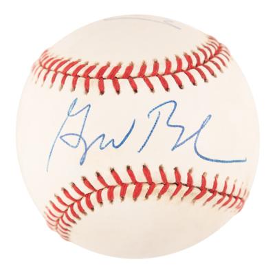 Lot #33 George Bush and George W. Bush Signed Baseball - Image 2