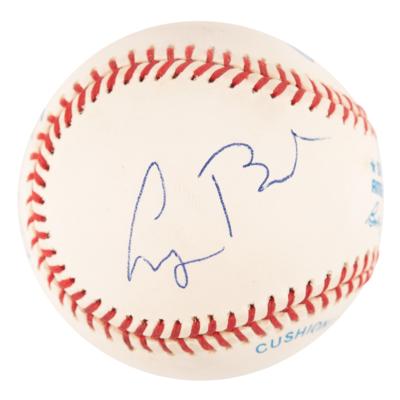 Lot #33 George Bush and George W. Bush Signed Baseball - Image 3