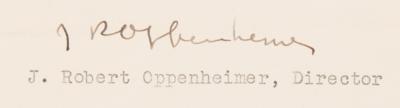 Lot #160 Robert Oppenheimer Typed Letter Signed to a Manhattan Project Employee "essential to the development of the atomic bomb" - Image 2