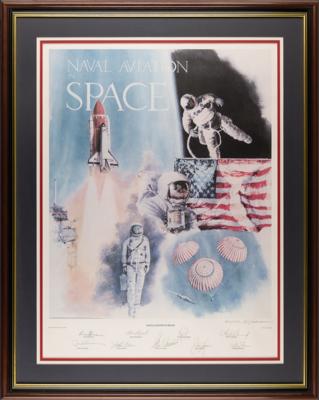 Lot #331 Naval Aviation in Space Multi-Signed (9) Print with Neil Armstrong - Image 4