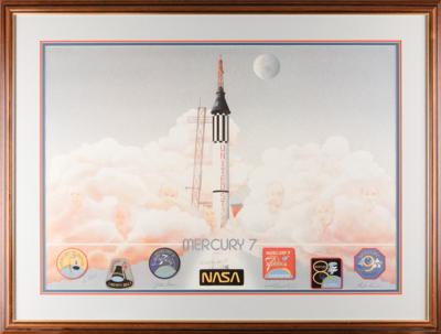 Lot #400 Mercury Astronauts Multi-Signed Limited Edition Print - 'Mercury 7' - Image 1