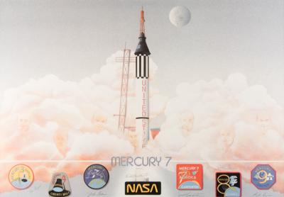 Lot #400 Mercury Astronauts Multi-Signed Limited Edition Print - 'Mercury 7' - Image 2