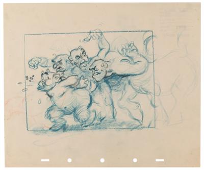 Lot #764 Satyr and Centaurs production storyboard drawing from Fantasia - Image 1