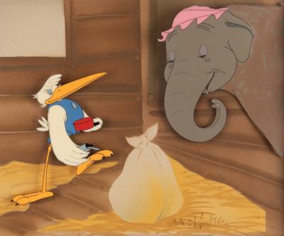 Lot #773 Mrs. Jumbo and Stork production cel set-up from Dumbo signed by Ward Kimball - Image 1