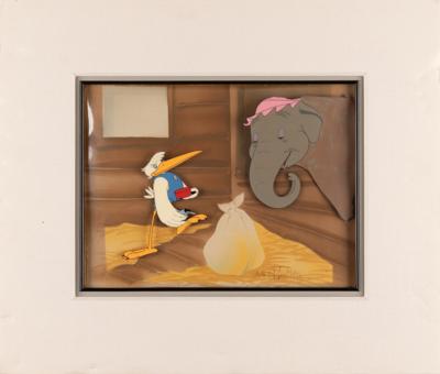 Lot #773 Mrs. Jumbo and Stork production cel set-up from Dumbo signed by Ward Kimball - Image 2