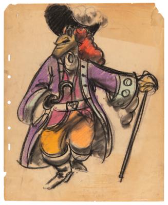 Lot #790 Captain Hook concept drawing from Peter Pan by Joe Grant - Image 1