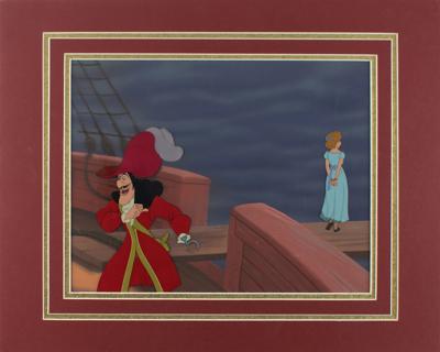 Lot #792 Captain Hook and Wendy Darling production cels and master background from Peter Pan - Image 2