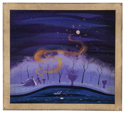 Lot #784 Mary Blair concept painting of Cinderella and Prince Charming from Cinderella - Image 1