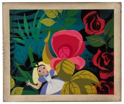 Lot #787 Mary Blair concept painting of Alice and Red Rose from Alice in Wonderland - Image 1