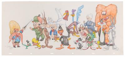 Lot #875 Looney Tunes panorama drawing by Virgil