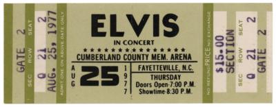 Lot #580 Elvis Presley 1977 Cumberland County Memorial Arena Concert Ticket (Canceled Show) - Image 1