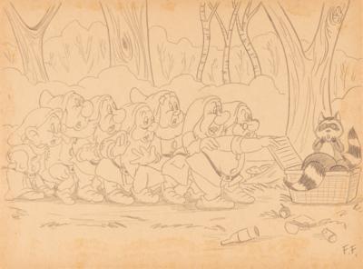 Lot #830 Frank Follmer concept drawing from Snow White and the Seven Dwarfs - Image 1