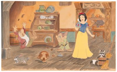 Lot #831 Frank Follmer concept painting from Snow White and the Seven Dwarfs - Image 1