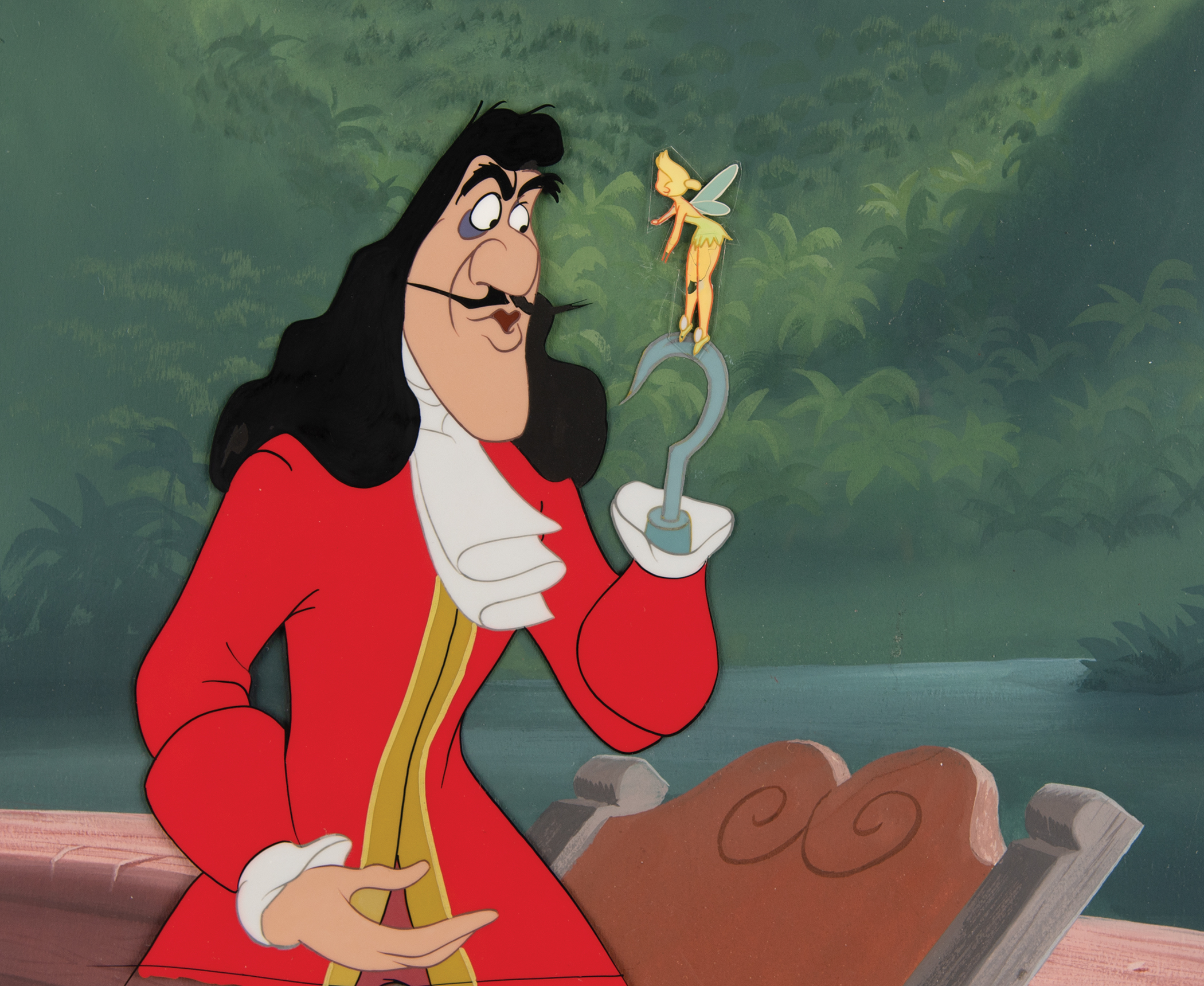 Lot #791 Captain Hook and Tinker Bell production cels and production background from Peter Pan - Image 1