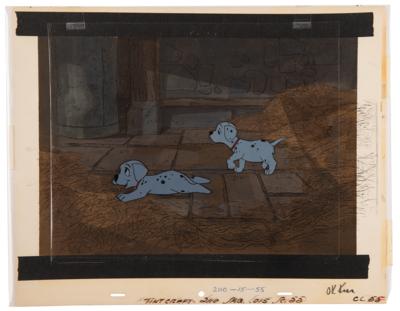 Lot #811 Puppies production cels and production background from One Hundred and One Dalmatians - Image 1