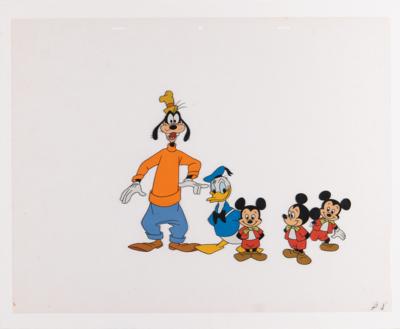 Lot #846. Goofy, Donald Duck, and Mickey's nephews production cel from a Walt Disney's Wonderful World of Color television cartoon