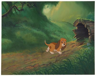 Lot #815 Copper production cel and preliminary production background from The Fox and the Hound - Image 2