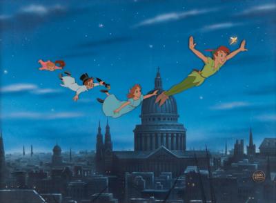 Lot #818 Peter Pan, Tinker Bell, and the Darling Children limited edition cel from Peter Pan - 'Peter Pan Flying Over London' - Image 1