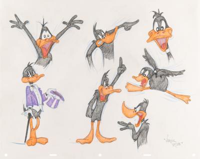 Lot #885 Daffy Duck color model drawing by Virgil