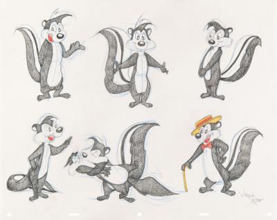 Lot #887 Pepe Le Pew color model drawing by Virgil