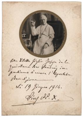 Lot #264 Pope Pius X Signed Photograph