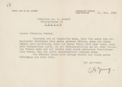 Lot #180 Carl Jung Typed Letter Signed