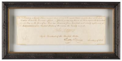 Lot #1 John Adams Partial Document Signed as President - Image 2