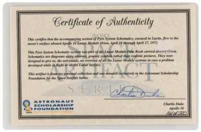 Lot #360 Apollo 16 Flown Schematic Segment - Image 4