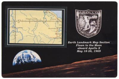 Lot #348 Apollo 10 Flown Earth Landmark Map Section [Attested by Cernan/Diamond] - Image 2