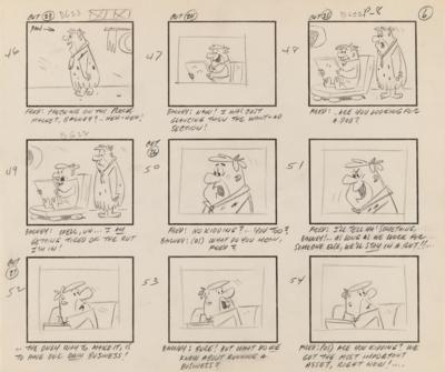 Lot #820 The Flintstones rare complete storyboard drawing booklet for The Flintstones episode 'The Drive-In' - Image 2