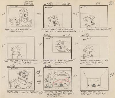 Lot #820 The Flintstones rare complete storyboard drawing booklet for The Flintstones episode 'The Drive-In' - Image 4