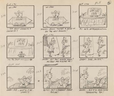 Lot #820 The Flintstones rare complete storyboard drawing booklet for The Flintstones episode 'The Drive-In' - Image 8