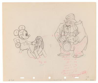 Lot #836 Mickey Mouse, Pluto, and Judge production drawing from Society Dog Show - Image 1