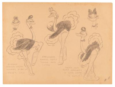 Lot #841 Frank Follmer preliminary model sheet production drawing of Madame Upanova from Fantasia - Image 1