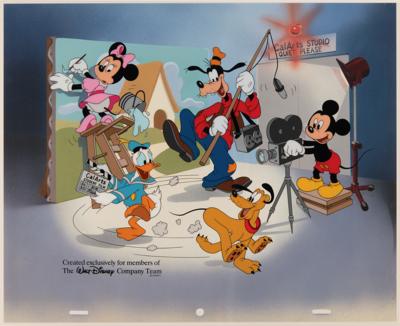 Lot #853 Mickey Mouse, Minnie Mouse, Goofy, Pluto, and Donald Duck special edition sericel entitled 'The Fab Five' - Image 1