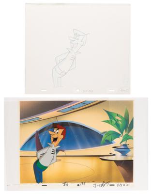 Lot #900 George Jetson production cel and drawing